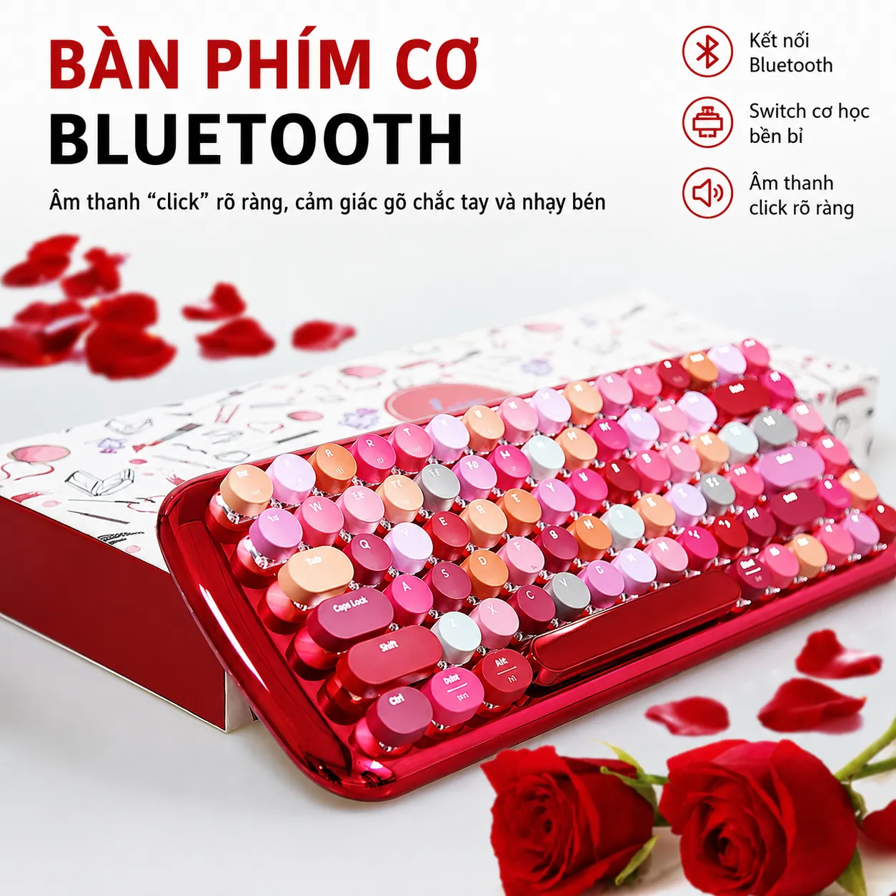 Bàn phím cơ không dây 2 chế độ MOFII LUSC/CHROME Coca Cola